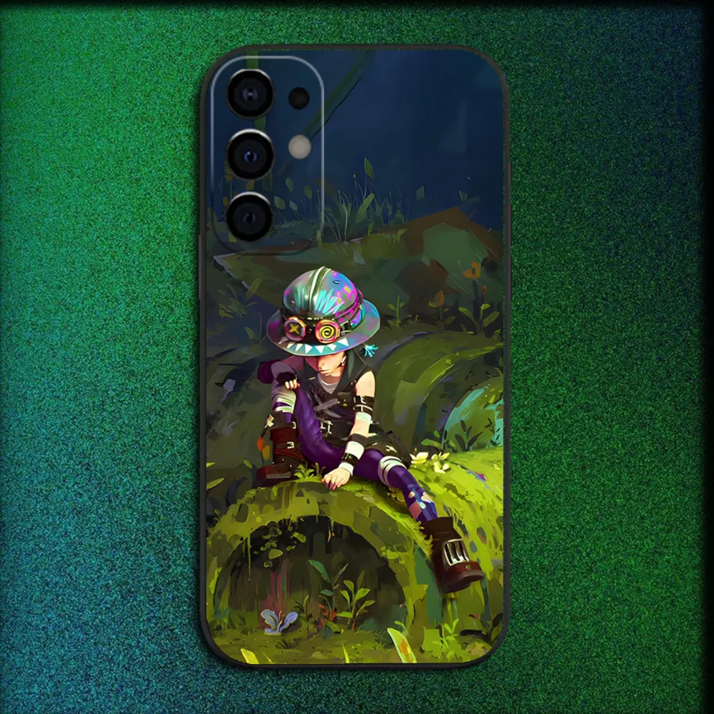 حافظة هاتف أنيمي إيشا غامضة لهاتف سامسونج S25، S24، S21، S22، S23، S30، Ultra، S20، Plus، Fe، Lite، Note، 10,9,5G غطاء أسود