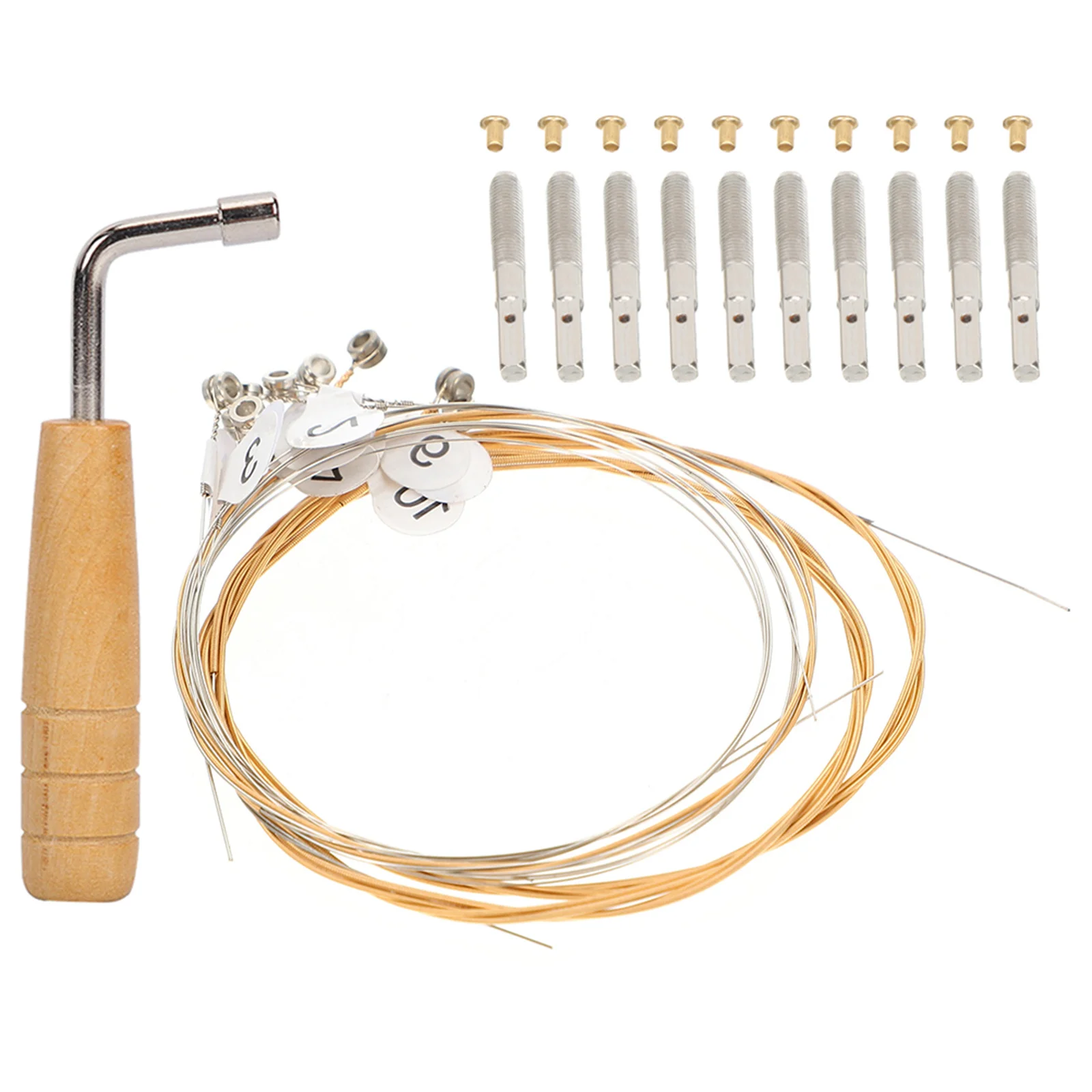 

1Set Full Set Lyre Strings Premium Material for Lyre Harp Changing String Kit Sturdy Pegs Accessories Smooth Tuning