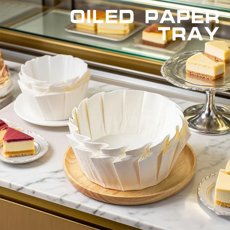 Disposable Release Mousse Cake Paper Baking Oil Proof Edge Paper Basque Cheesecake Oil Paper Tray Foldable Cake Mold