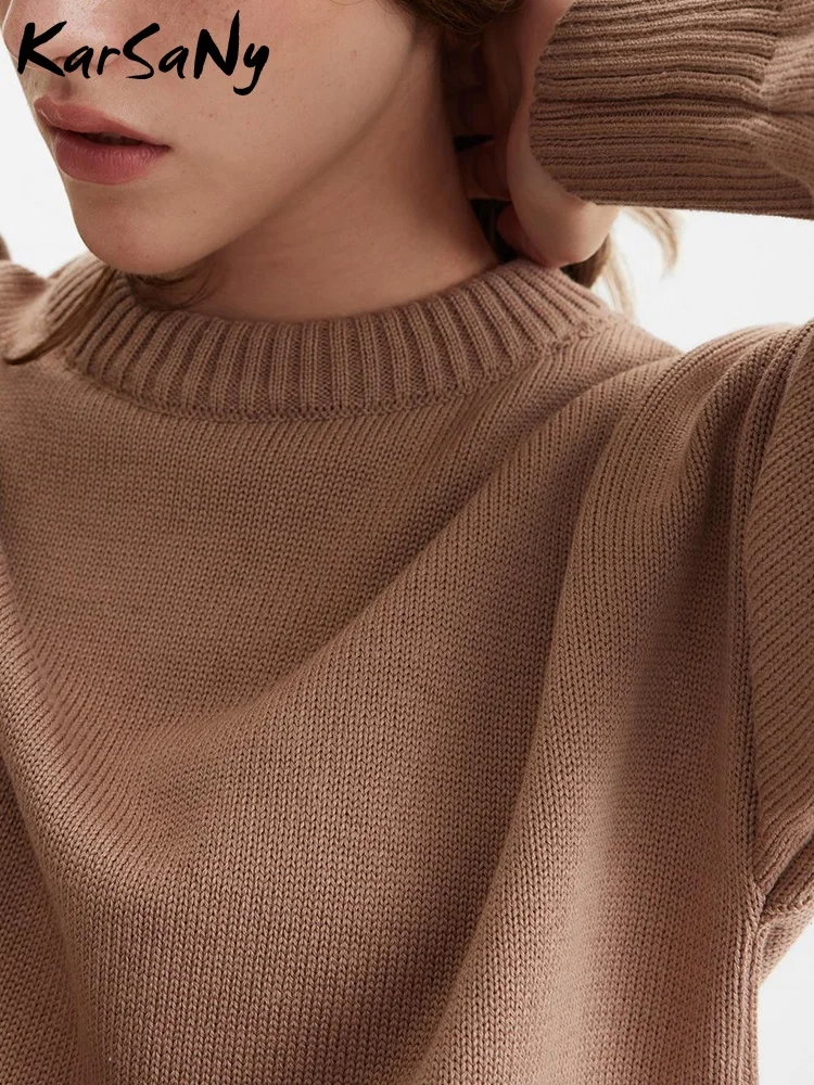 Women Winter Jumper Sweaters Vintage Solid Knit Tops Woman Pullovers Women\'s Autumn Oversized Sweaters For Women Knitwears 2023