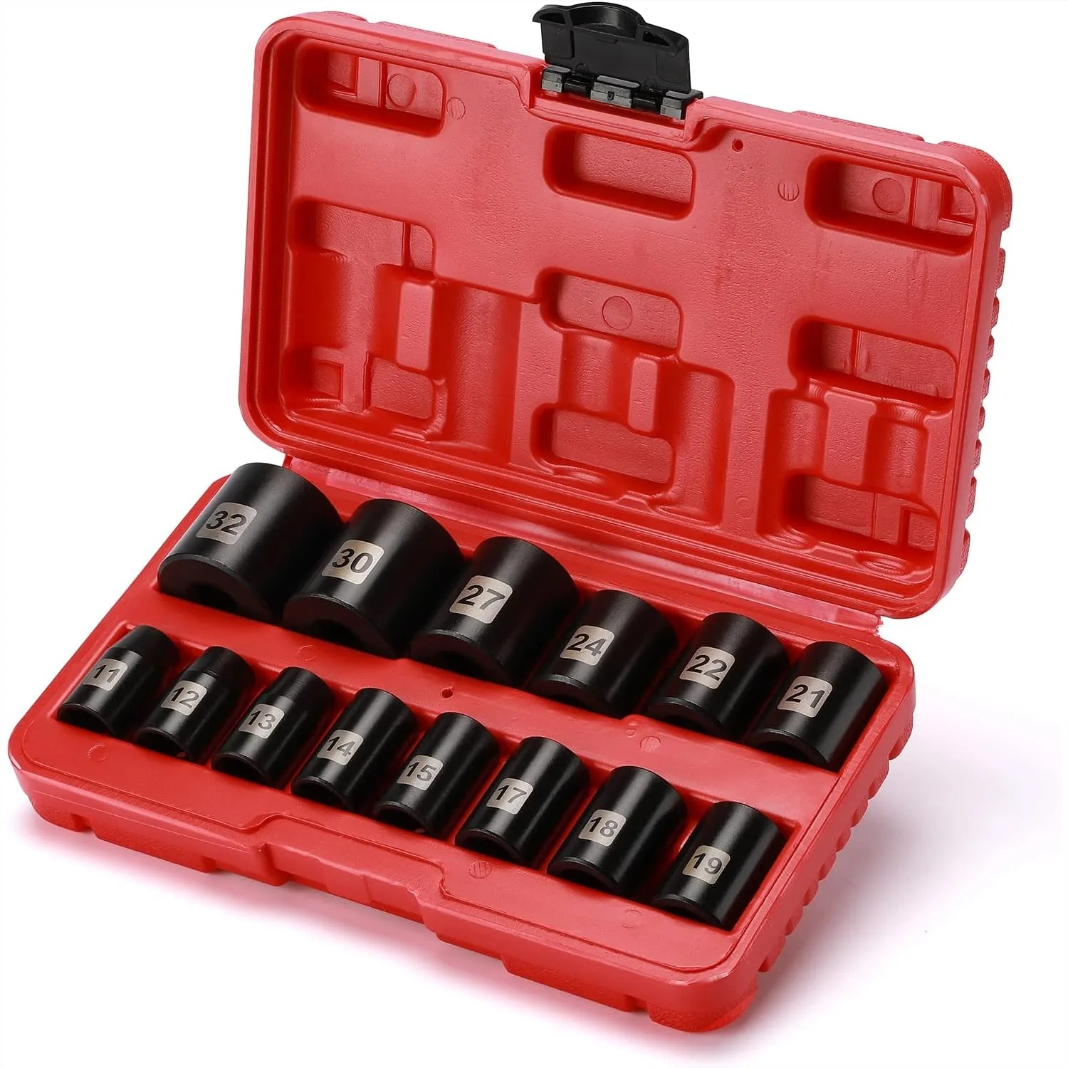 

14-Piece 1/2-Inch Drive Impact Socket Set, Metric, CR-V, 11mm-32mm with Storage Case