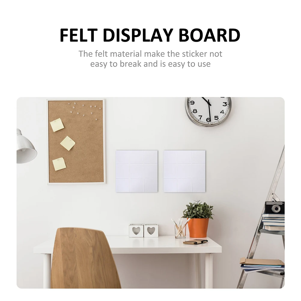 

6 Pcs White Felt Wall Stickers Sound Absorbing Panels Noise Cancelling Acoustic Insulation for Home Office Studio