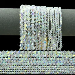 4/6/8mm Transparent AB Austrian Crystal Glass Bicone Loose Spacer Beads For DIY Bracelets Necklaces Jewelry Making Accessories