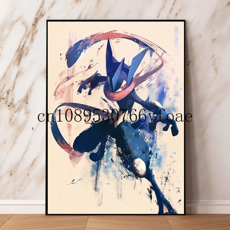クラシックアニメポケモン水墨画絵画キャンバス絵画ポスターとプリント壁アート画像リビングルーム子供ギフト用