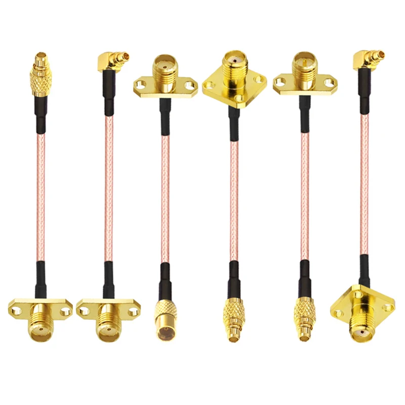 1PCS MMCX to SMA MMCX-JW Male Female to SMA Two hole Four hole Flange Panel Installation SMA/RPSMA RG316 Antenna Extension Cable