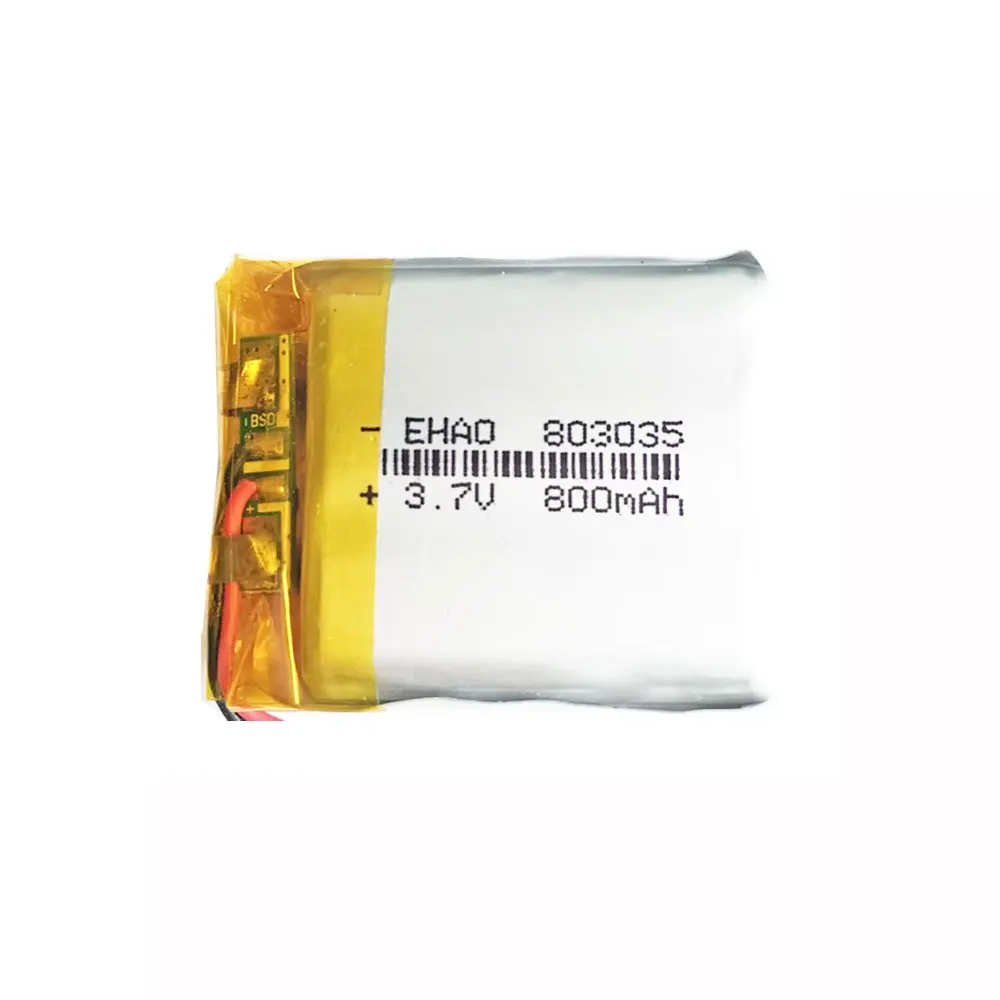 Lithium Polymer Battery 803035 3.7V 800mAh with PH2.0 Plug for GPS Recorder Camera Smart Watch