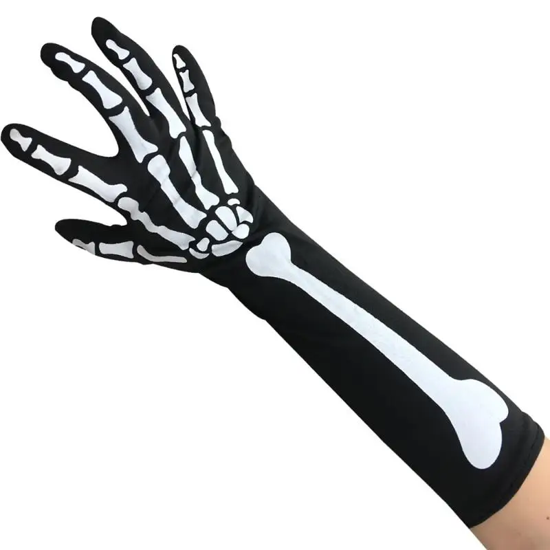 2pcs Comfortable Breathable Fabric Gloves Long Arm Length Dance Gloves for Halloween Decorations and Role Playing 