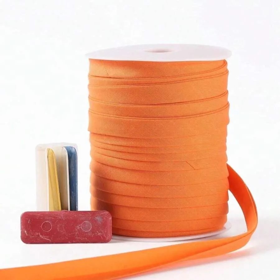 

Bias Tape Double Fold 1/2 Inch Double Fold Bias Binding Tape 55 Yards Orange And 4 Pieces Sewing Fabric Chalks For Crafts Sewin