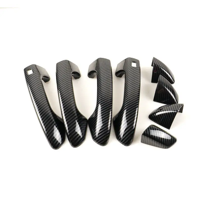 ABS Car Accessories Exterior Door Handle Pull Cover Trim For Kia Stinger 2018 2019 2020 2021 2022 2023 Carbon Fiber Texture