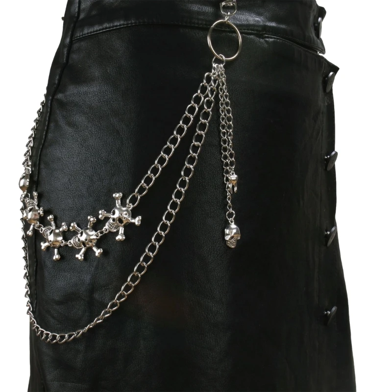 

Skull Pendant Pant Chain Women Double Layer Street Metal Jeans Chain Dropship