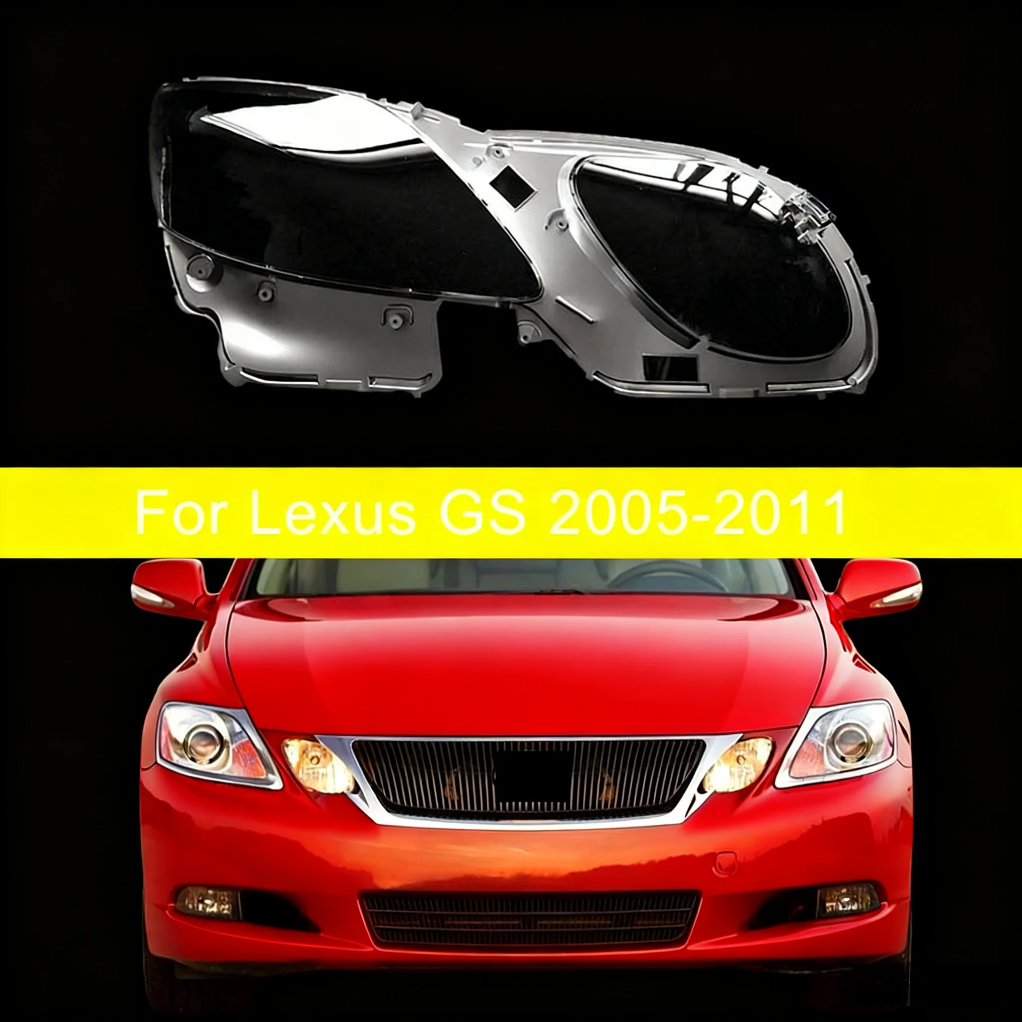 

For Lexus GS300 GS430 GS450h GS460 2005~2011 Headlight Cover Transparent Lampshade Lamp Shade Plexiglass Replace Original Lens