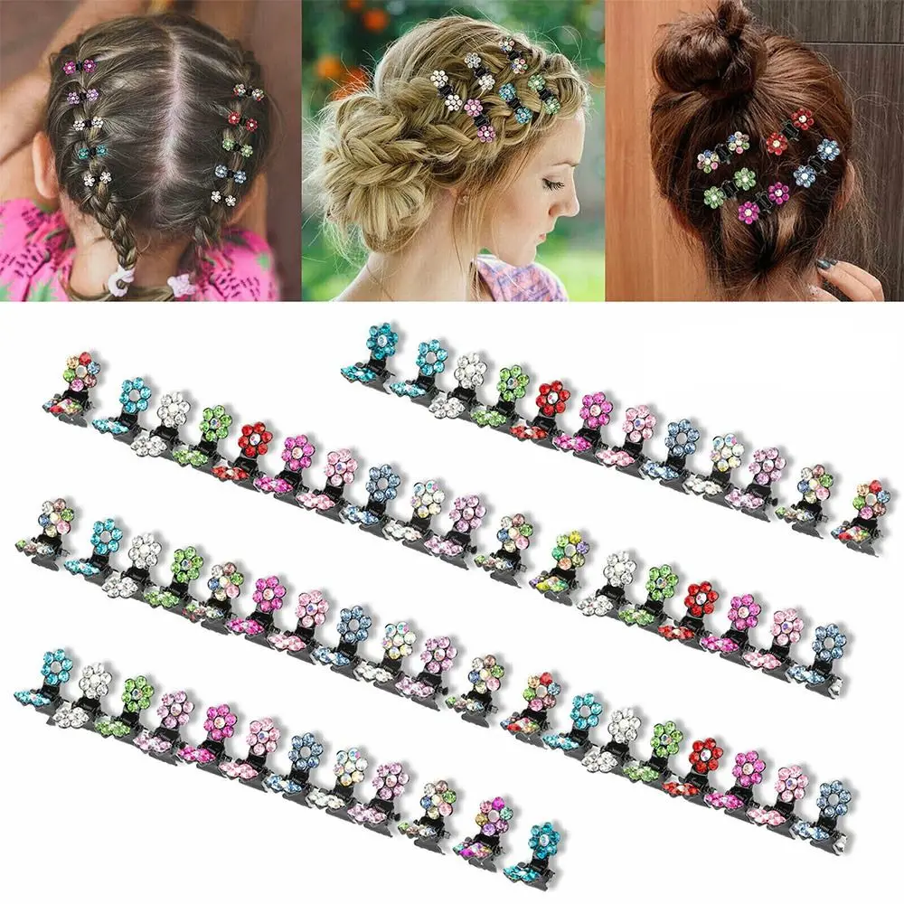 Mini Clipe De Garra De Cabelo De Metal Para Meninas, Mini Pinça, Pequeno Hairpin, Cristal Headwear, Acessórios De Cabelo, Moda Bonito, 12Pcs