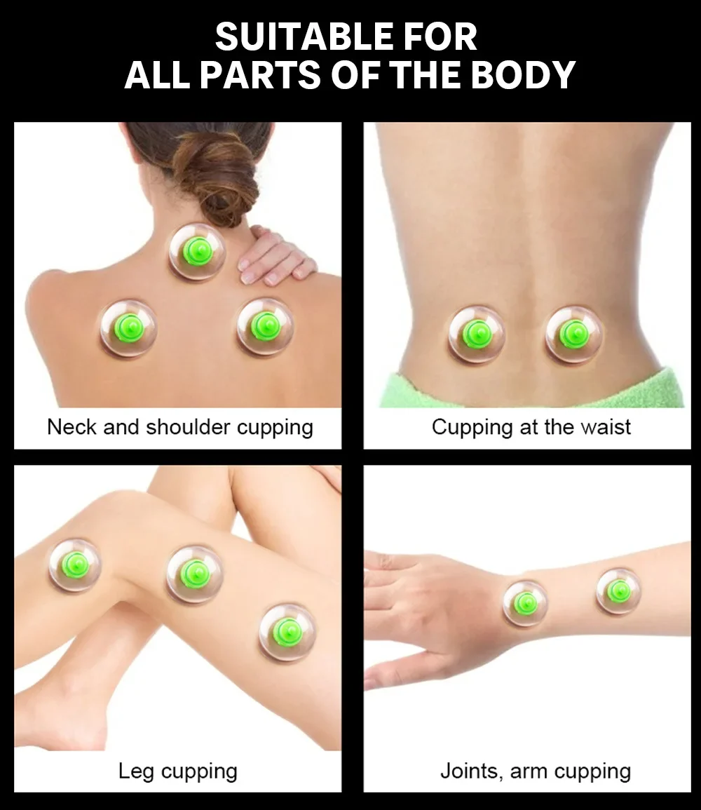 

6Pcs Vacuum Cupping Sets with Pumping Gun Suction Cups Back Massage Body Cup Detox Anti Cellulite Therapy Cans Healthy Care Jars