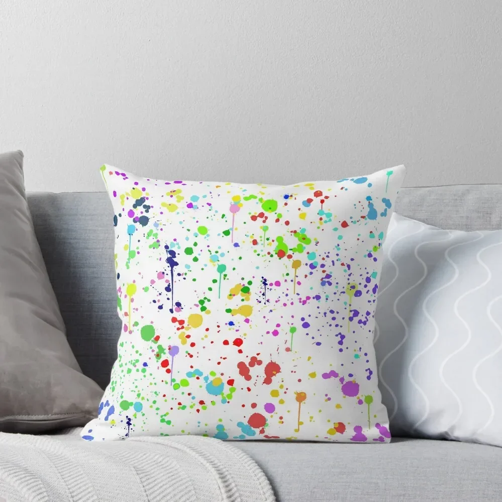 Rainbow Paint Splatter Colorful Splash Graphic Throw Pillow Luxury Pillow Cover luxury sofa pillows pillow