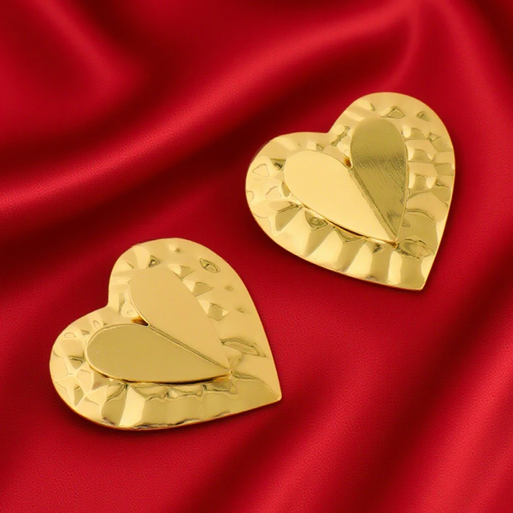 

Hoop Earrings Set Punk Chunky Heart Leaf Stud Earrings Jewelry for Women Girls Dubai High Quality Fashion Jewelry Accessories