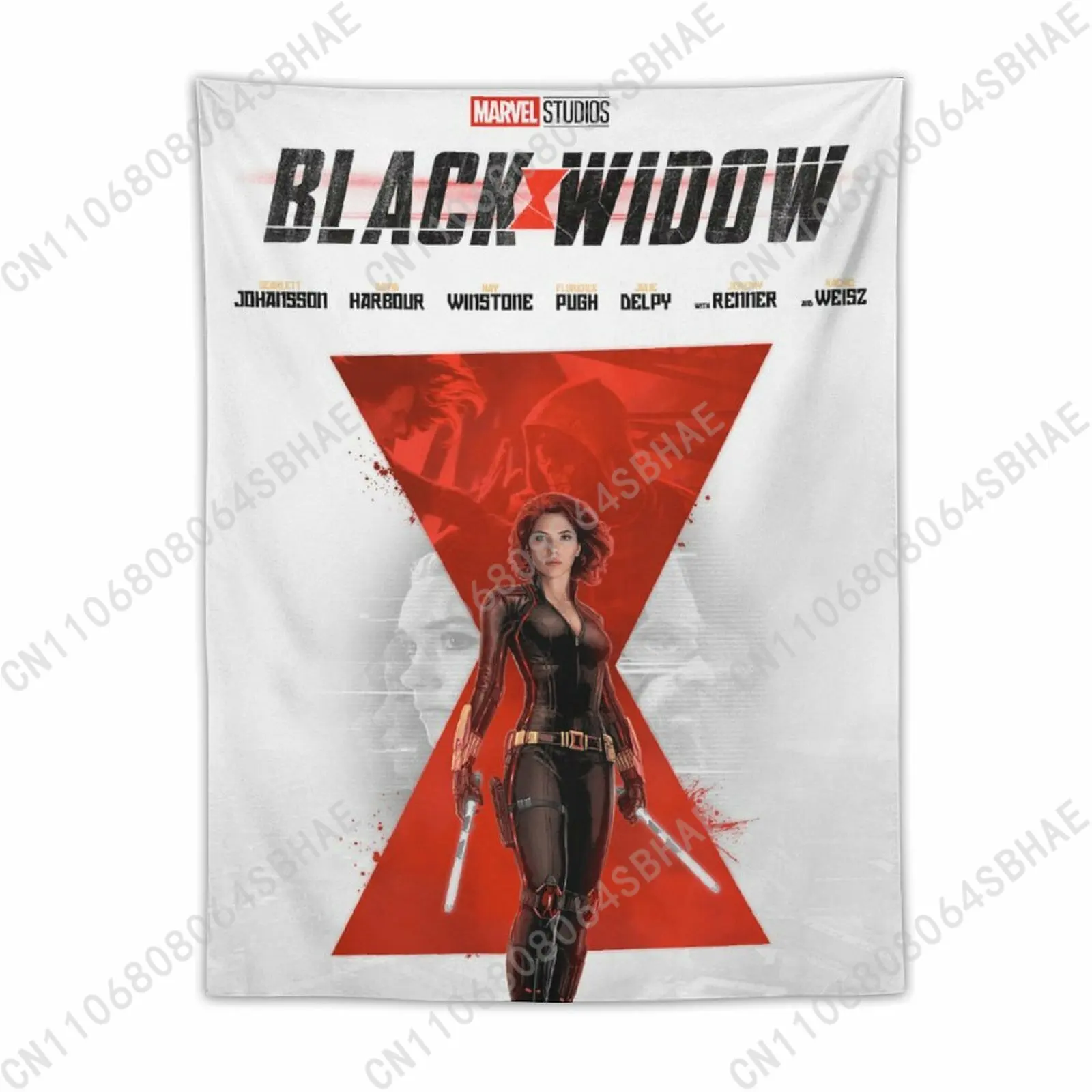

Marvel Black Widow Custom Photo Wall Tapestry Personalized Blanket Wall Hanging Bedroom Living Room Birthday Gift Cosplay