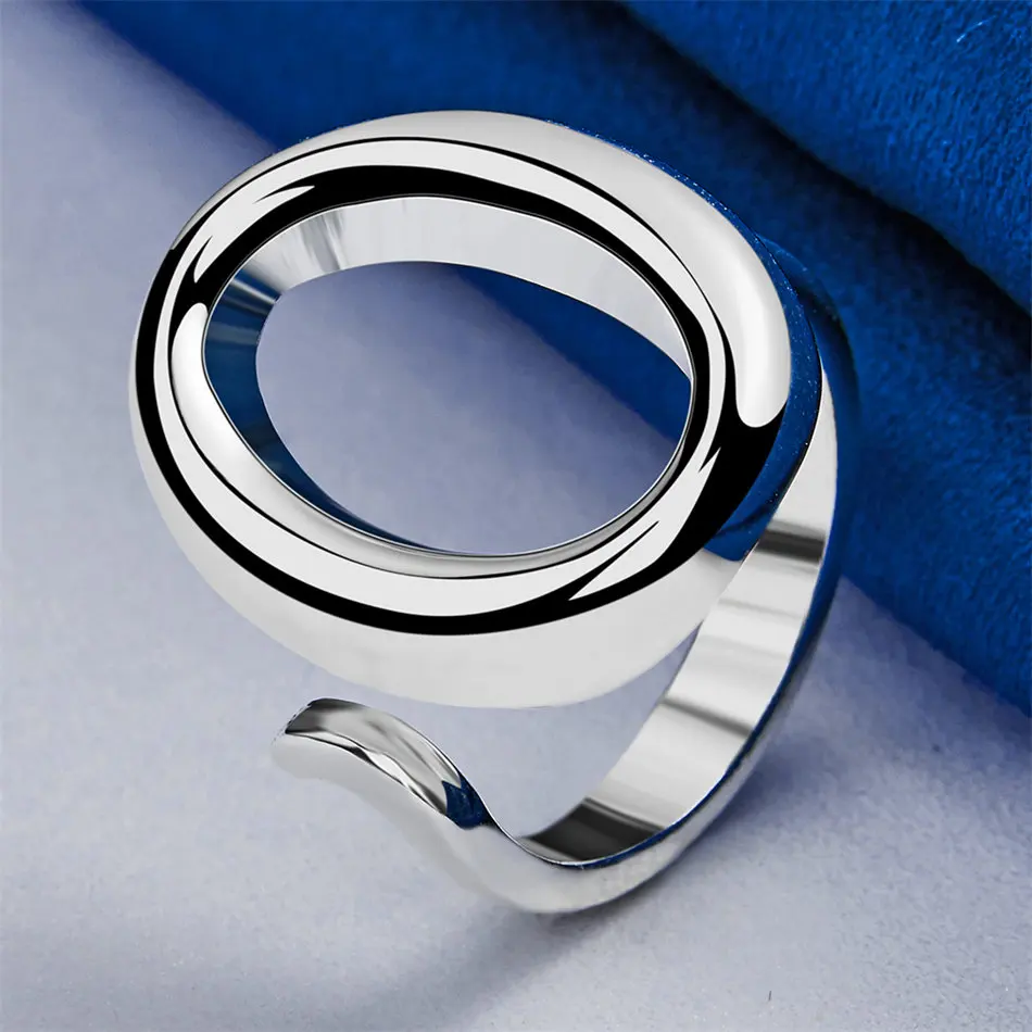 1 قطعة 925 الفضة النقية مخرمة حساسة حلقة مستديرة للنساء مجوهرات هدايا اكسسوارات الزفاف #4