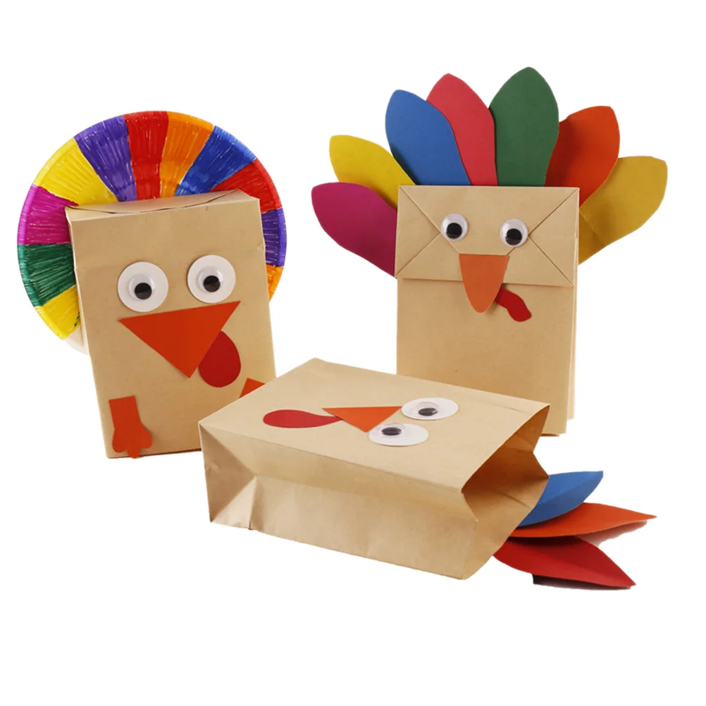 3 pçs ação de graças diy turquia artesanato materiais engraçados acessórios educativos para crianças decoração de mesa de sala de aula