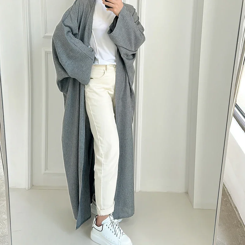 

Summer Open Abaya For Women Islamic Long Dress Thin Fabric Muslim Hijab Robe Dubai Turkish Kimono Cardigan Modesty Party Outfit