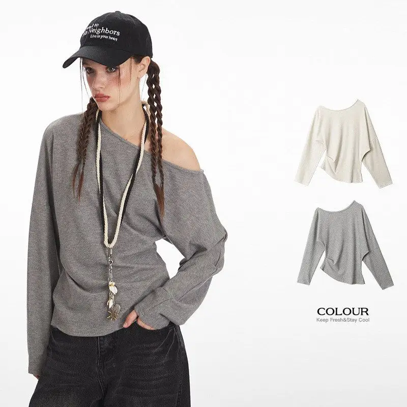 

Женская футболка HeyHenry Spicy oulder Bared, облегающая длинная футболка с затянутой талией, асимметричный однотонный топ из нейлона