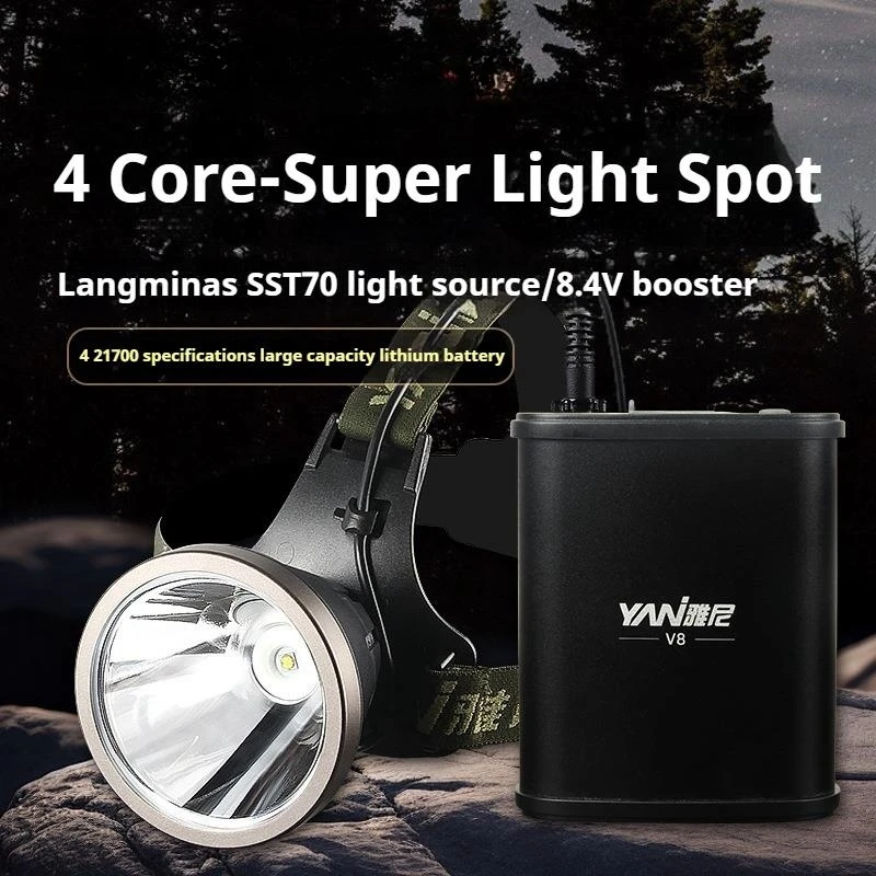 New 8V Split Strong Head Light USB Charging Super Bright High-Power Super Concentrating Outdoor Special Mining Light Long Life