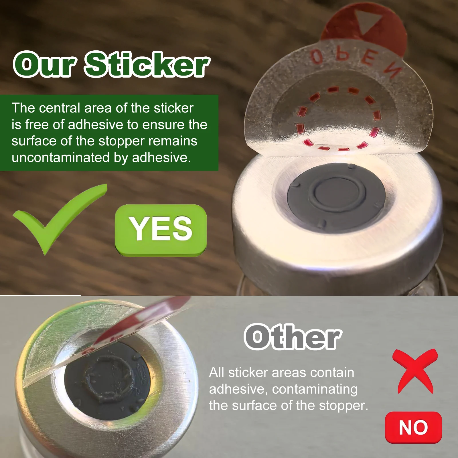 Laboratory Circle Sealing Sticker Self-adhesive Sealing Labels, 6 Colors Circular Leak-Proof Sticker for Aluminium Plastic  Cap
