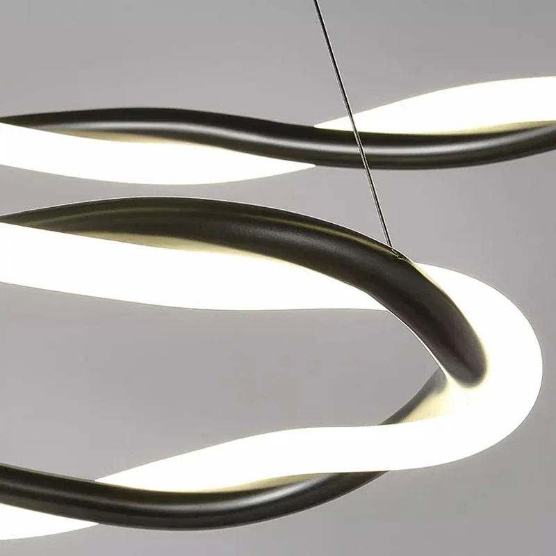 Modern Ring Home Decor Led Pendant Lights Metal Dimmable for Living Dining Table Room Bedroom Lamp Art Hanging Light Fixture