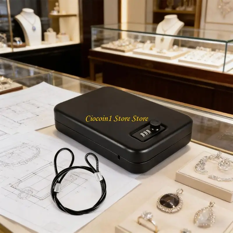 A3PC High Safety Jewelry Holder Box with Number Lock & Spacious Interior Home Jewelry Planner for Various Accessories