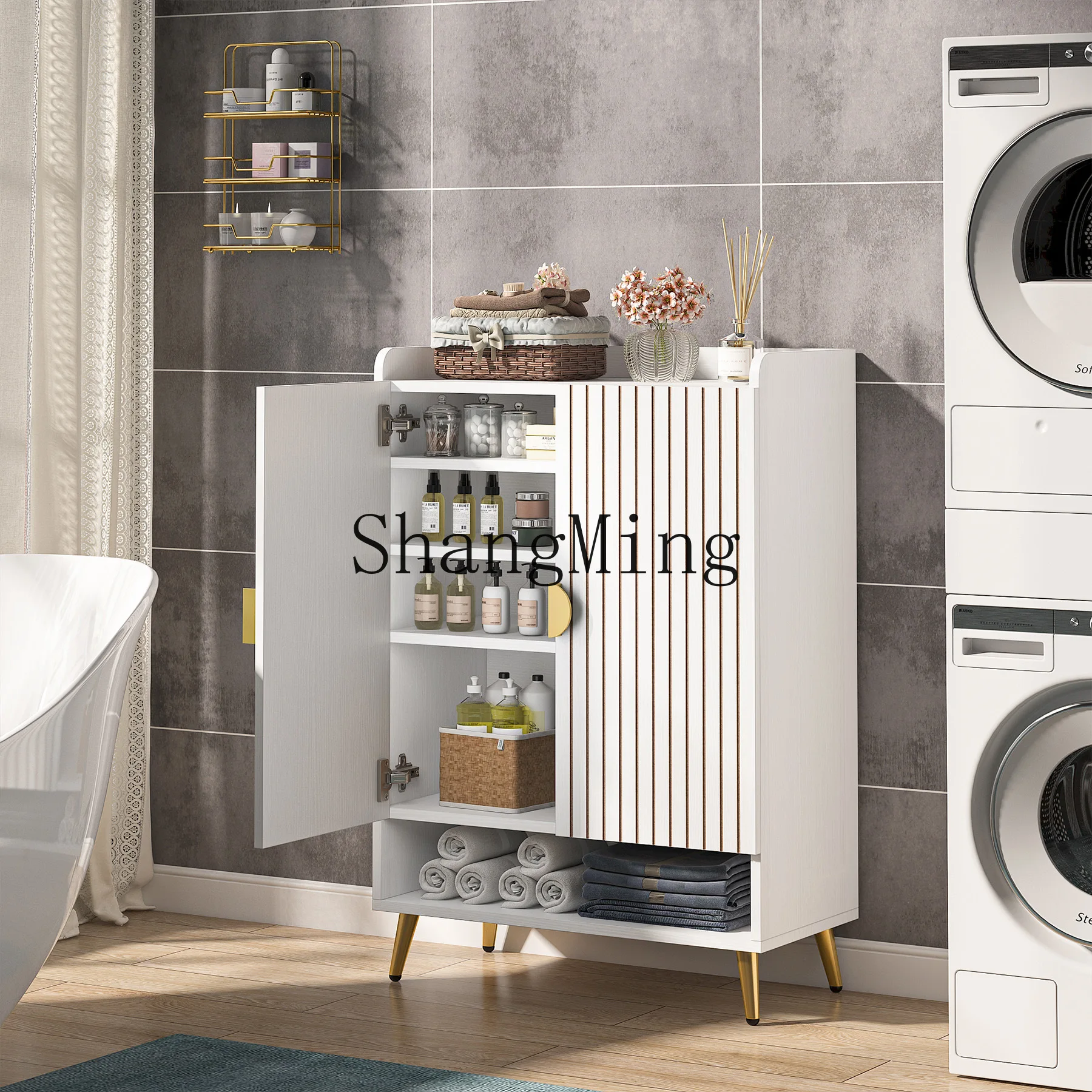 

SM shoe cabinet household folding entrance log wind ecological board door solid wood large-capacity storage integrated cabinet