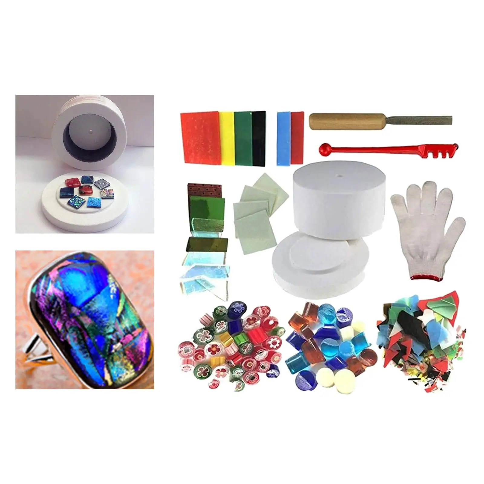 10x Professional Microwave Kiln Kit Fusing Glass Stained Glass Making Arts Tools DIY for Art Processing Lampwork Glass Home Use