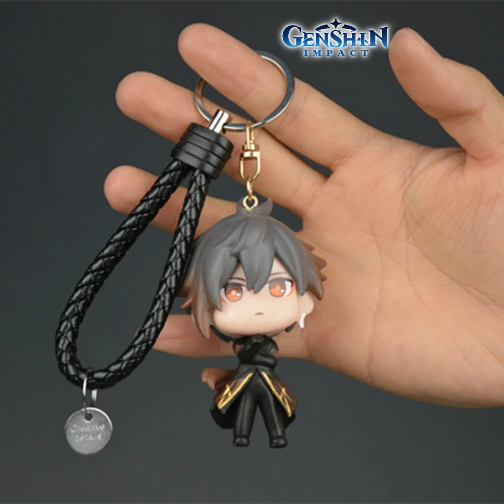 Genshin تأثير أنيمي ميرش المفاتيح بايمون الأثير لومين Zhongli هو تاو Venti مفتاح حقائب الظهر اكسسوارات المعلقات هدية للمروحة #3