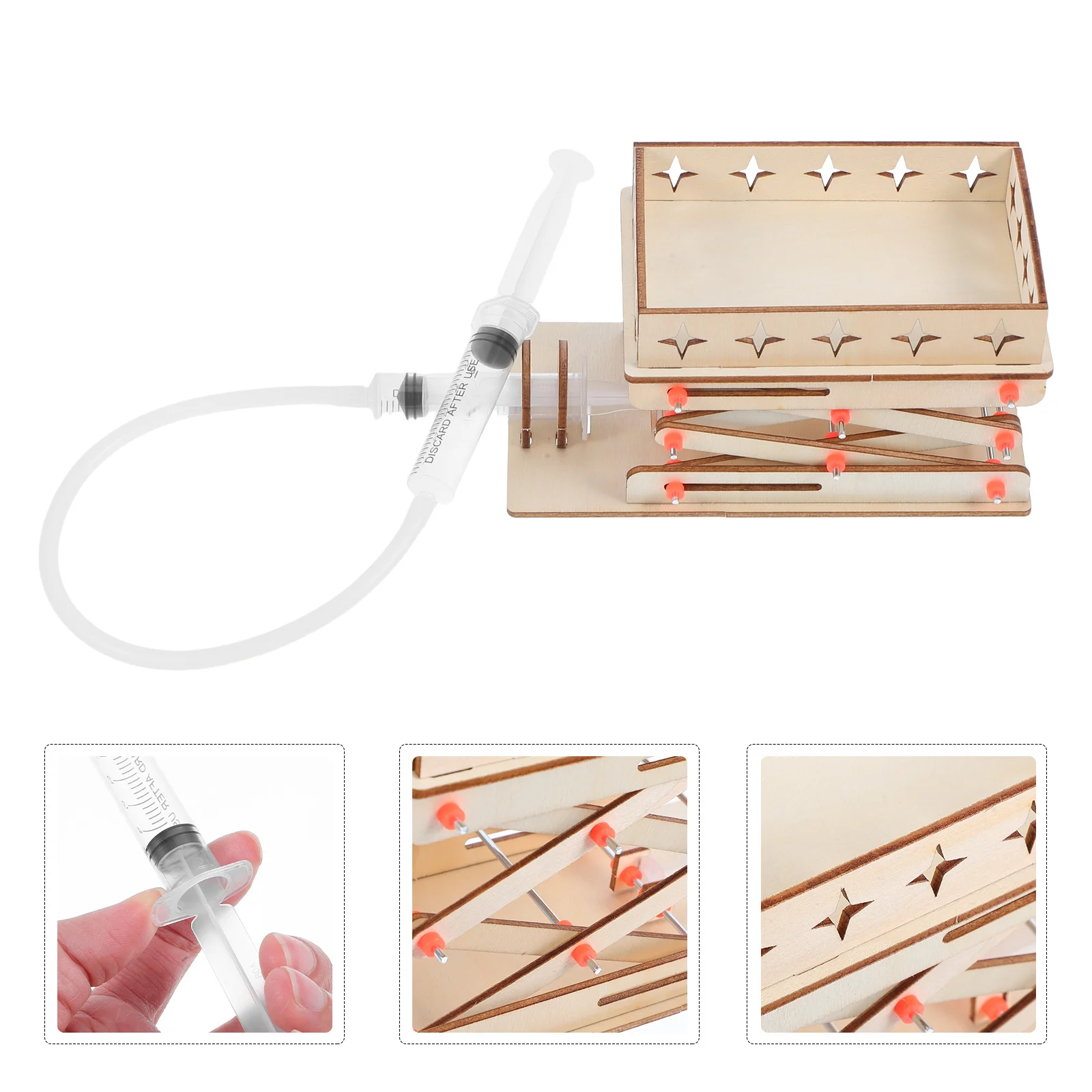 Kit d'expérimentation de levage hydraulique, bricolage, Machine à cric de laboratoire en bois, ingénierie éducative, ensemble de construction scientifique pour enfants