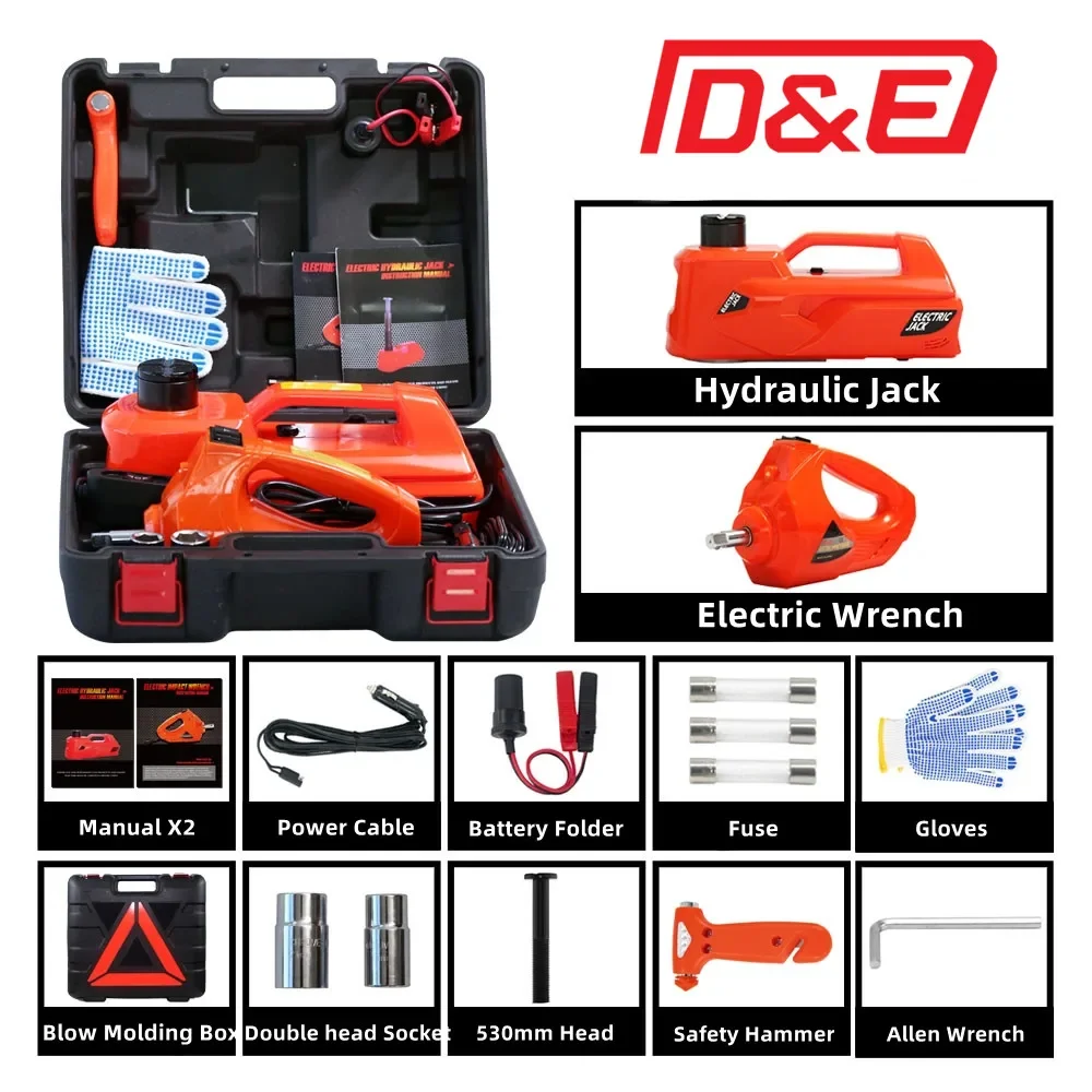 Multifunctional Car Jack DC 12V 5T Car Telescopic Hydraulic Jack & Electric Wrench Set