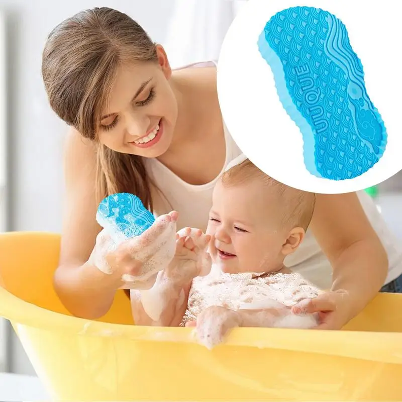 Baby Body Wash Sponge Double Side Soft Shower Sponges For Bathing Bathtub Foam Baby Bath Accessories For Kids Bath Scrubber Body