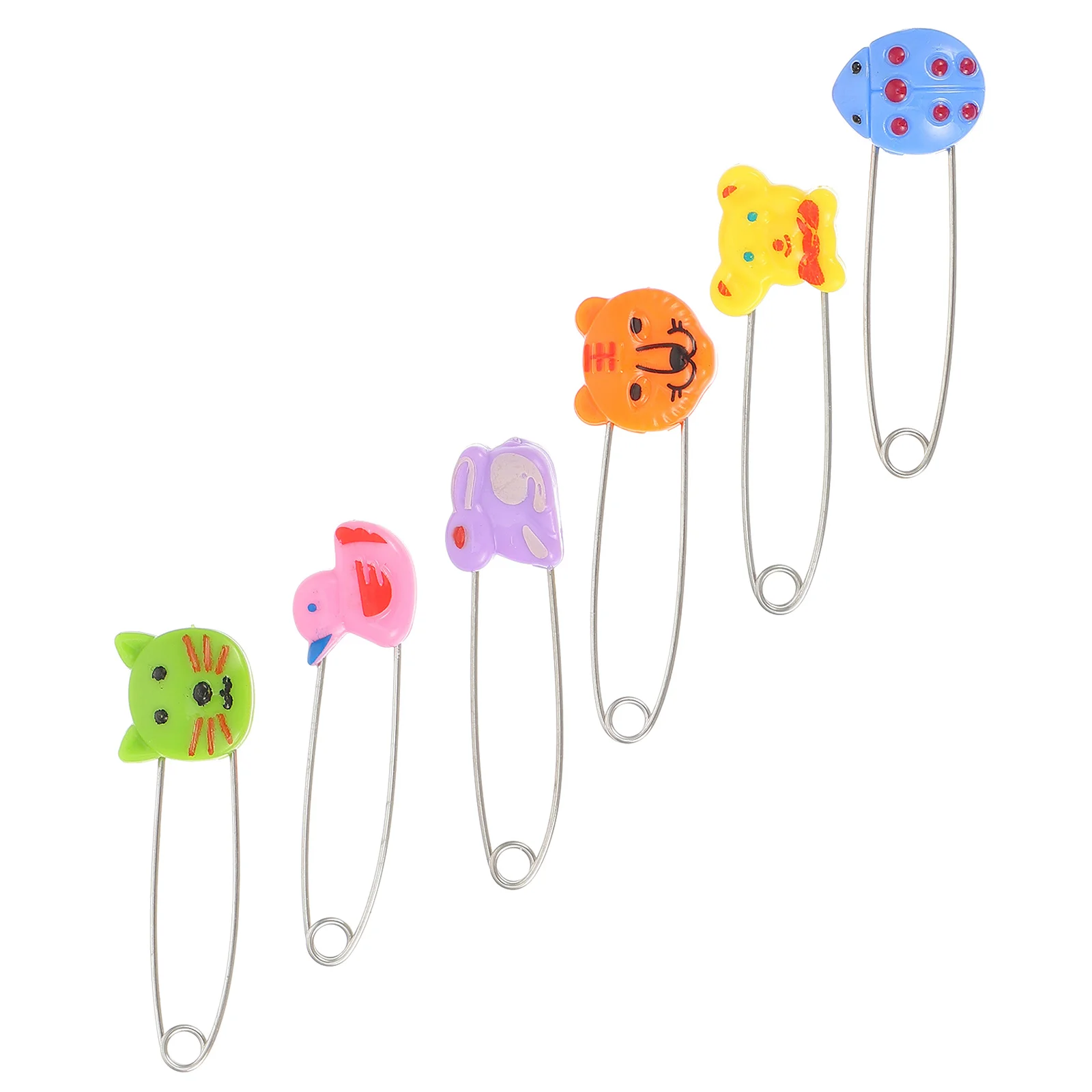 30 قطعة دبابيس حفاضات الحيوان البلاستيك رئيس دبوس أمان طويل ملابس الطفل السحابات الرضع الوليد الحفاض عقد مانعة للتسرب قابل للتعديل #1