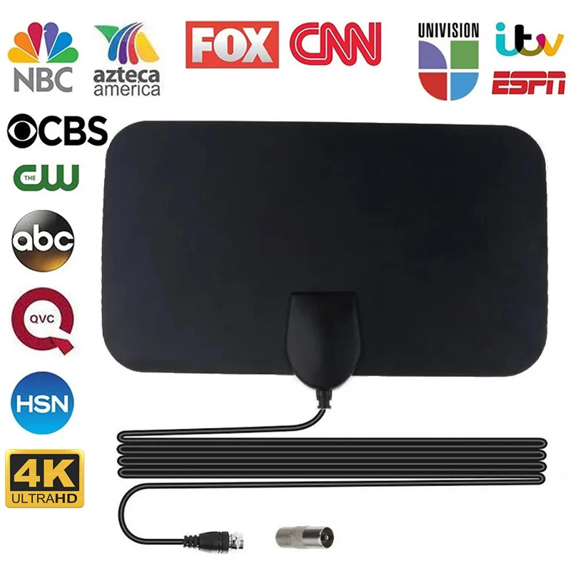 Antena de TV 4K para TV Digital Global 1080P DVB-T2 amplificador HD de 50 millas para RV antena de coche exterior receptor de señal de TV inteligente interior