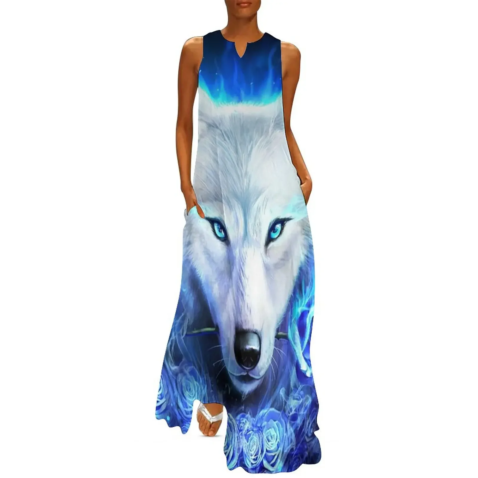 

Blue.Rose White.Wolf Long Dress Women's skirt sexy dress womens clothing ceremony dresses Dress