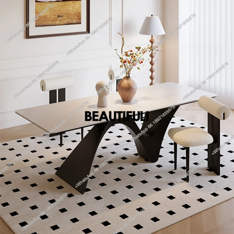 

Hot sales Modern Special Dining Table Aesthetics Simple Lounge Light Luxury Restaurant Table Design High Quality Mesas De Jantar