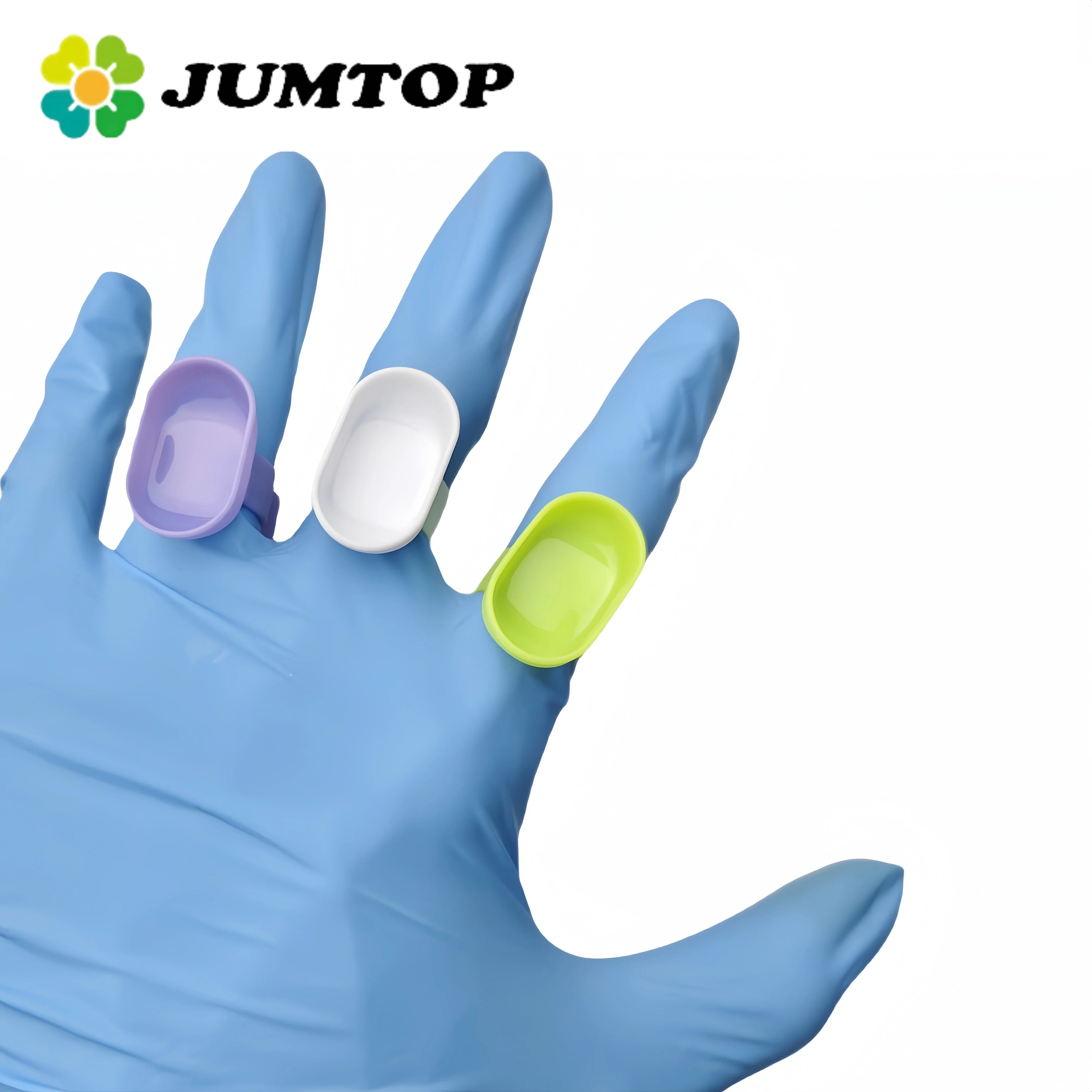 JUMTOP 100Pcs Dental Plastic Handy Finger Bowl Cup for Mixing Cement Powder Dentistry Materials
