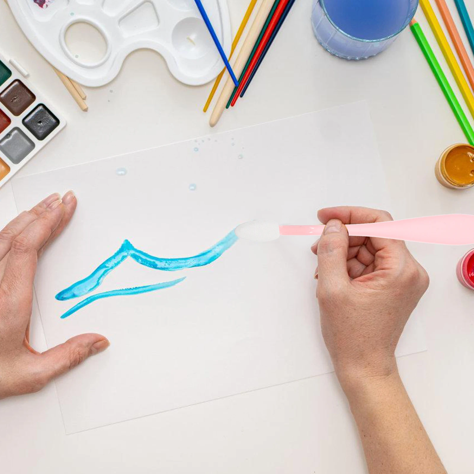 

2 Set Suit Belt Sketch Eraser Student Blender Blending Sponge Pen Emulsion Clean Brushes for Drawing