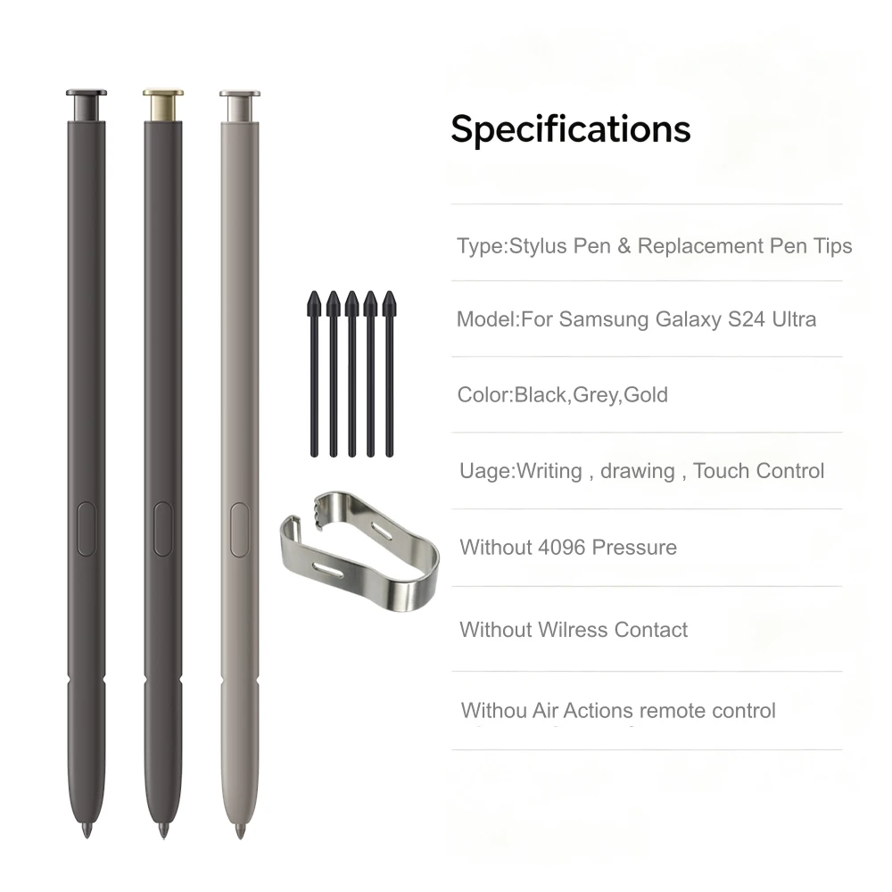 Stylus Pen Without Bluetooth for Samsung Galaxy S24 Ultra Touch S Pen with Extra Replacement Nibs for Daily Writing & Drawing