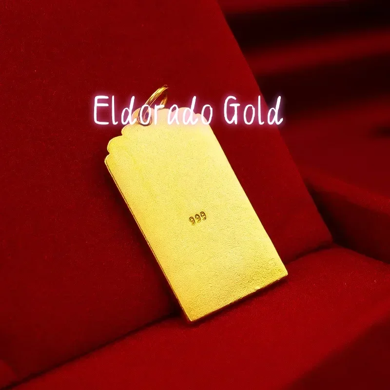 Eldorado Gold  9999 Real Gold 24K No Affair Brand Pendant Men and Women Ancient Law Xiangyun Pattern Ping An No Affair Brand Nec