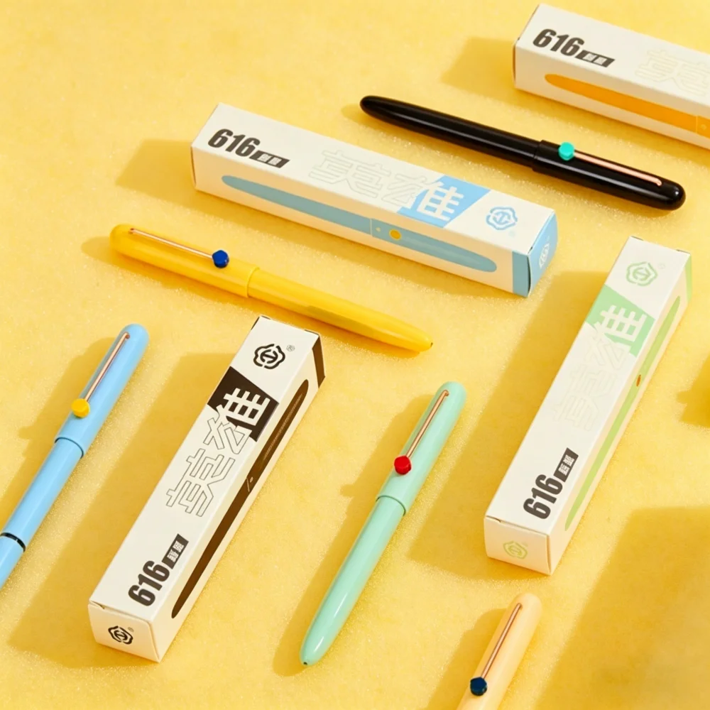 Hero 616 Classic Fountain Pen Fine Iridium Hidden Nib High Density Barrel Smooth Ink Flow No Skip No Scratch Multi Colors Availa