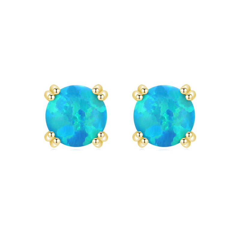 MODIAN 925 Sterling Silber Mode Stilvolle Natürliche Opal Stud Ohrringe Für Frauen Mädchen Edlen Schmuck Jahrestag Geschenke Zubehör