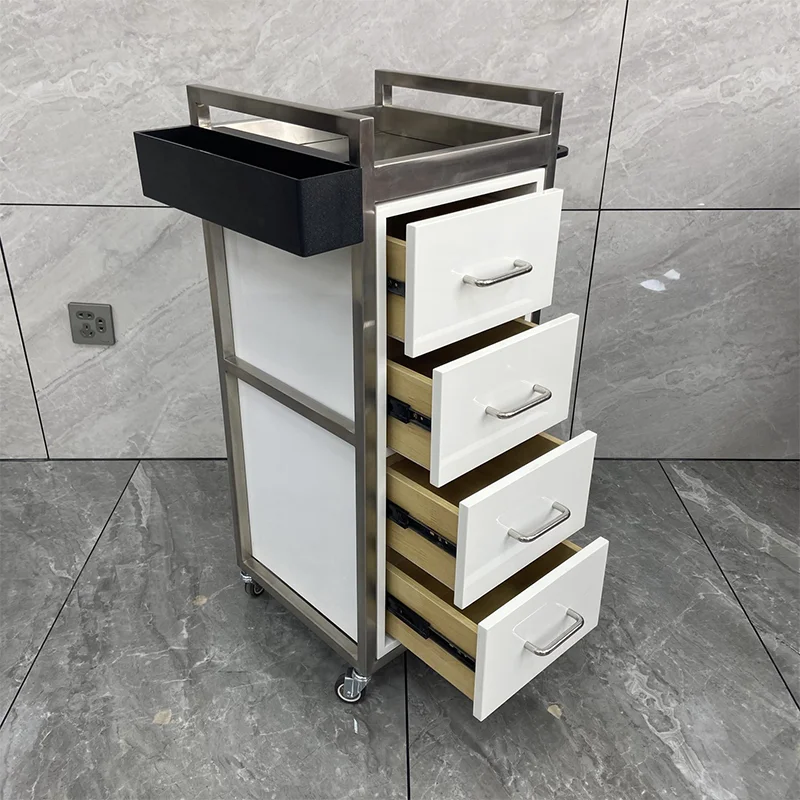 Customizable Salon Trolley with Rollers for Hair Cutting Perming & Dyeing Tools-Barber Shop Hair Salon Furniture