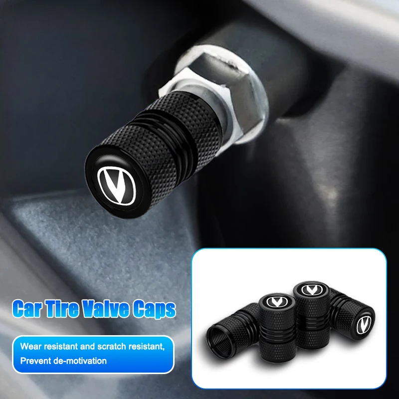 سيارة الإطارات صمامات قبعات الإطارات الهواء الجذعية يغطي الغبار واقية شعار ل Changan CS35 CS15 زائد CS55 CS75 UNI-T UNI-K 2023 CS95 CX70 CX20
