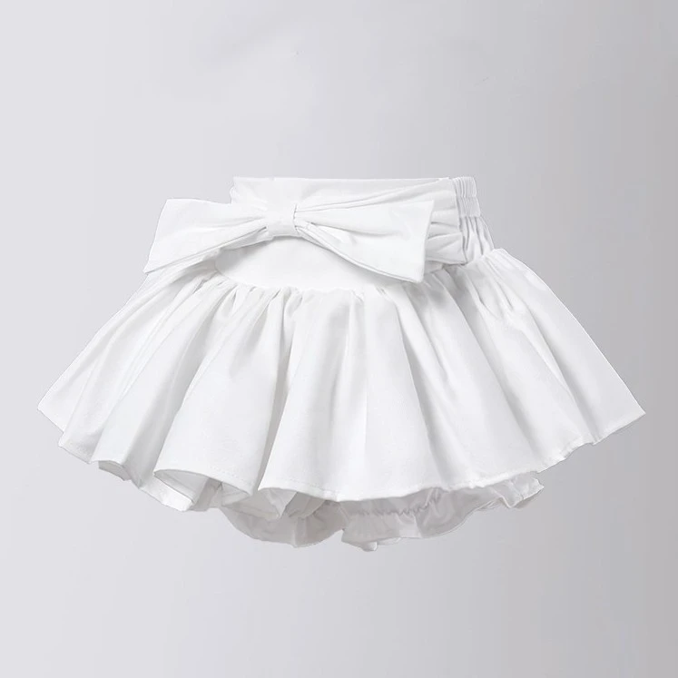 

Skirt for Girls Summer Casual Fashion Short High Waist Dance Baby Pleated Skirt College Style Bow A-line School Teen Kids Skirt