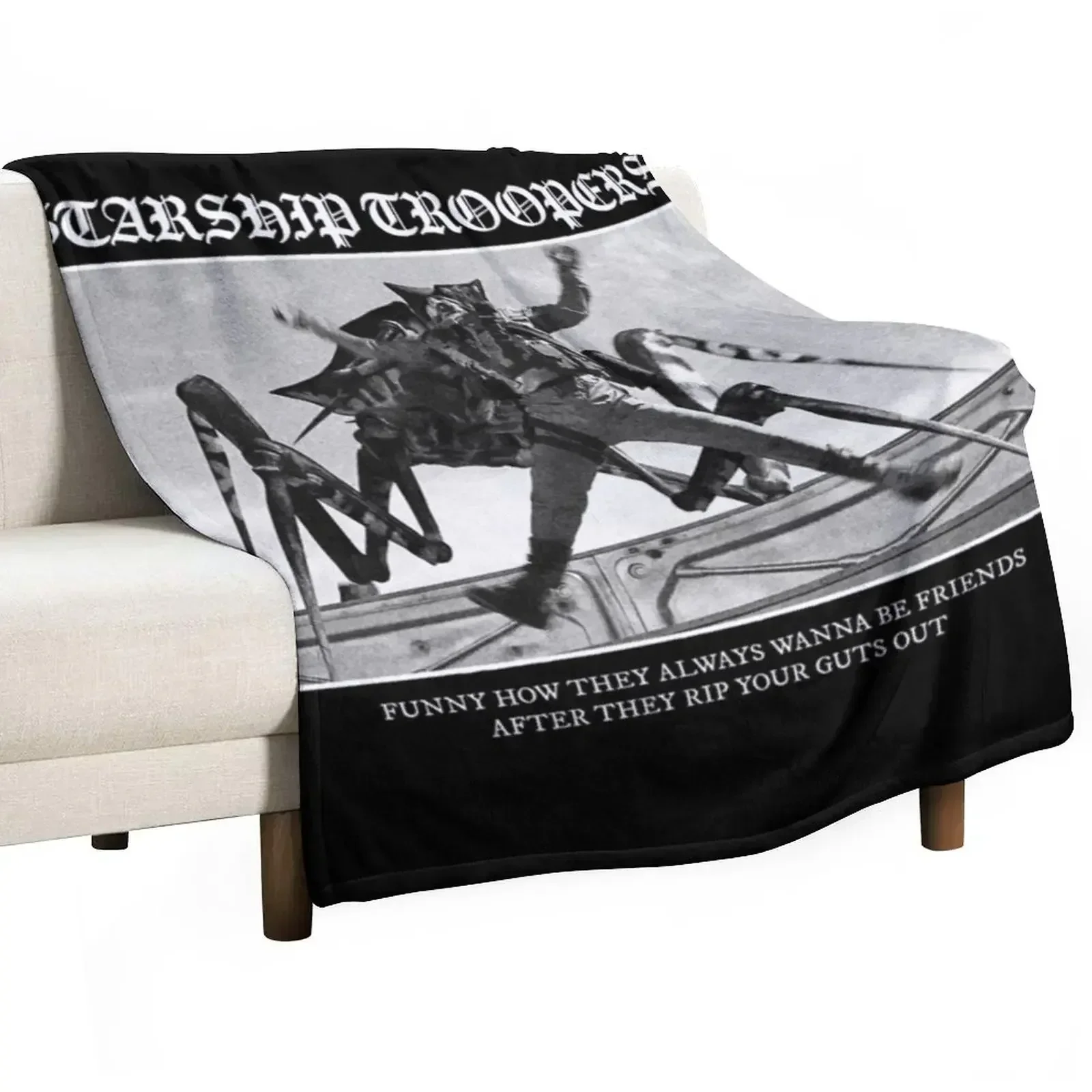 Starship Troopers Always Be Friends Throw Blanket Flannel Hairys Soft Plaid Stuffeds Blankets