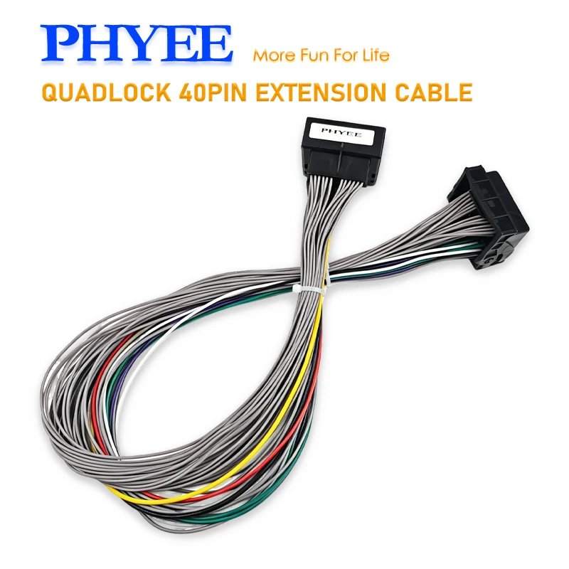 Quadlock 40Pin Extension Cable, 60cm Radio Wiring Harness Adapter for BMW Mercedes-Benz VW Audi Seat Skoda PQ Platform Ford