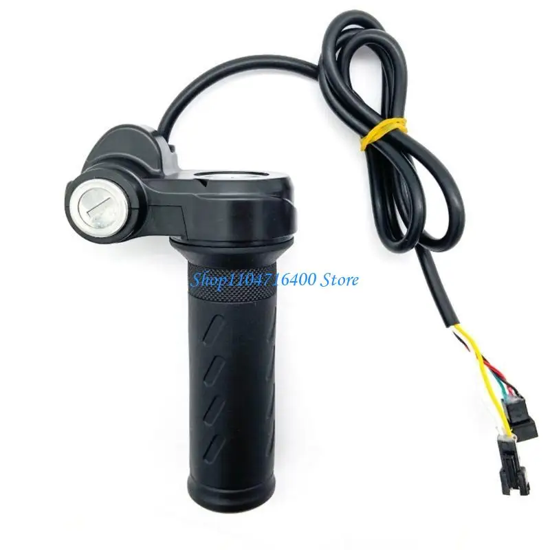 y1gd Universal Electric Bike Throttle Handle Grips with Keys Easy Installation Anti Slip Surfaces Twist Grip Accelerator
